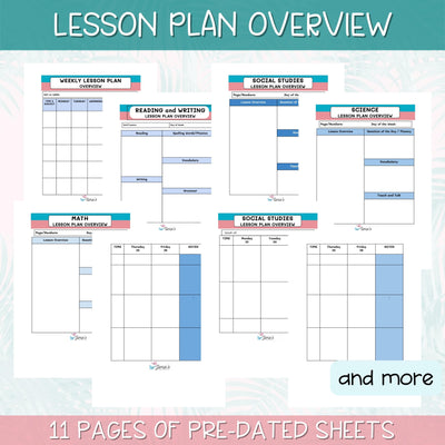 FREE Editable Weekly Lesson Plan Template in Word | Pink & Teal Theme