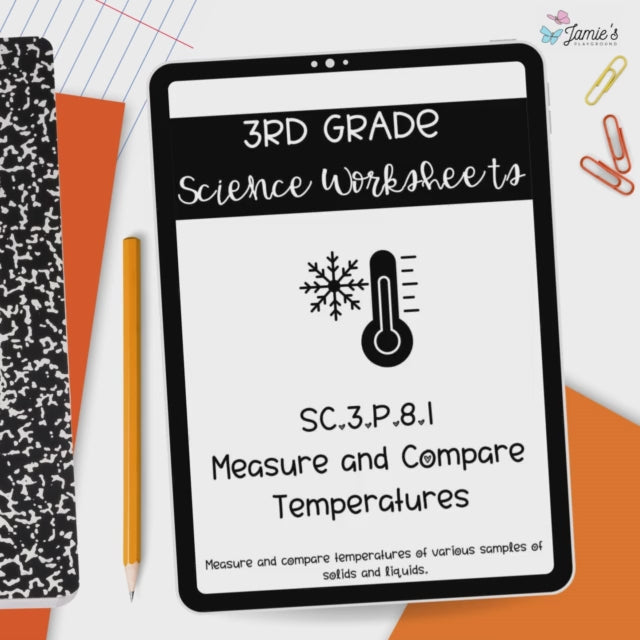 Hot and Cold Temperature Activity & Answer Key 3rd Grade Physical Science