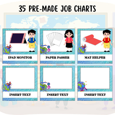 Classroom Job Charts 2 - EDITABLE Geography Classroom Helper Student Jobs