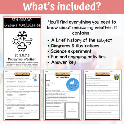 All About Weather Activity & Answer Key 5th Grade Earth Science