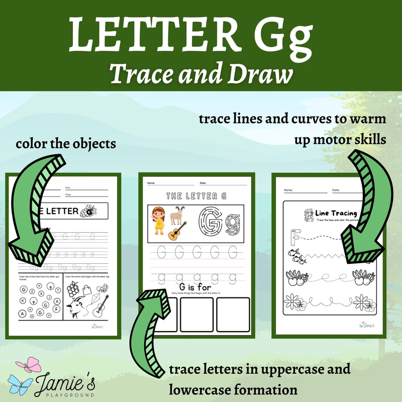 Alphabet Tracing & Writing Activity | Handwriting Practice Worksheet - Letter G