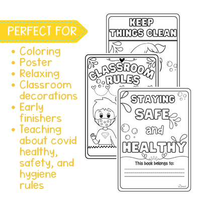 Staying Healthy Coloring Book COVID | Fun and Engaging Back to School Activity