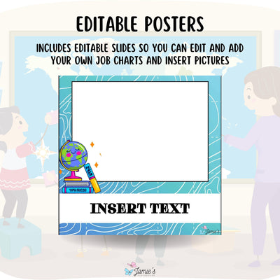 Classroom Job Charts 2 - EDITABLE Geography Classroom Helper Student Jobs