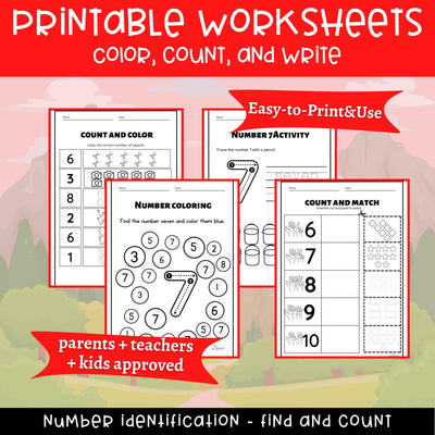 Number Tracing & Writing Activity | Number Formation Trace & Write - Number 7