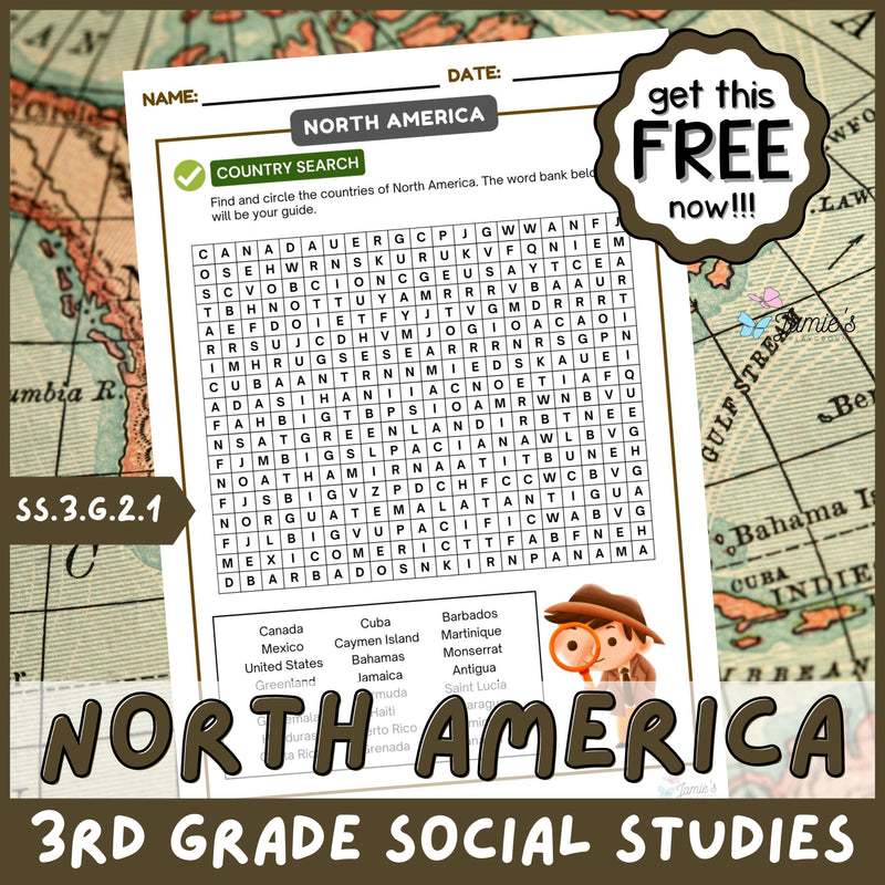 FREE Geography Word Search Social Studies