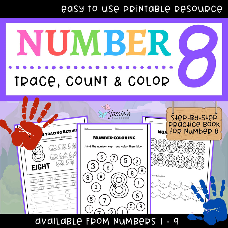 Number Tracing & Writing Activity | Number Formation Trace & Write - Number 8