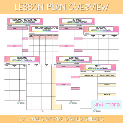 Editable Weekly Lesson Plan Template in Google Slides | Rainbow theme