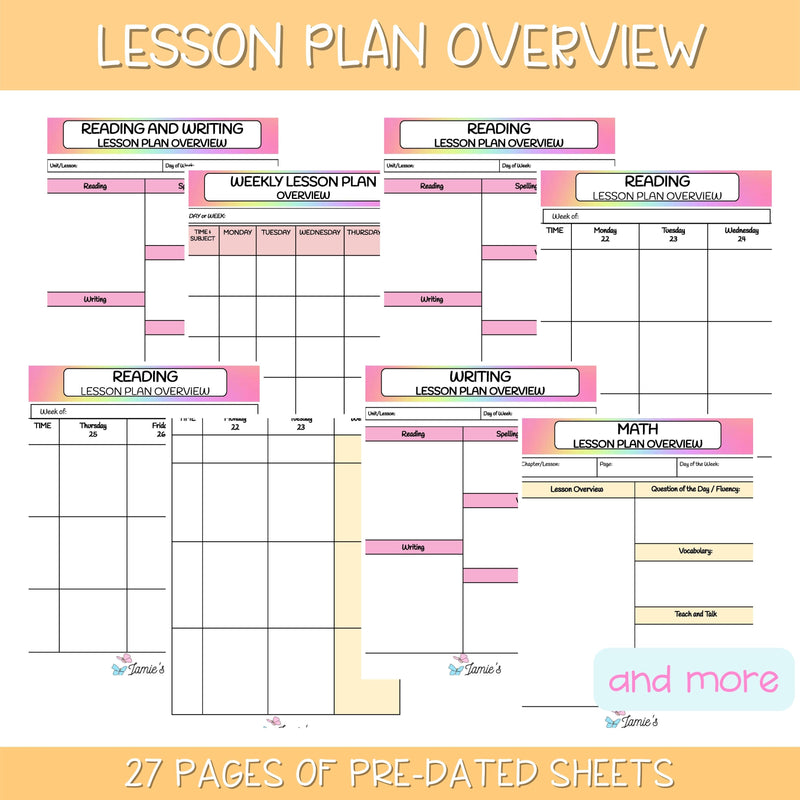 Editable Weekly Lesson Plan Template in Google Slides | Rainbow theme