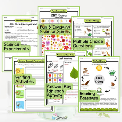 4th Grade Life Science BUNDLE - NGSS Aligned Activities & Answer Key