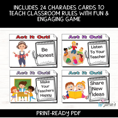 Classroom Rules & Expectations Charades: Fun & Engaging Back to School Activity