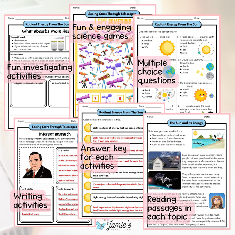 3rd Grade Earth & Space Science BUNDLE - NGSS Aligned Activities & Answer Key