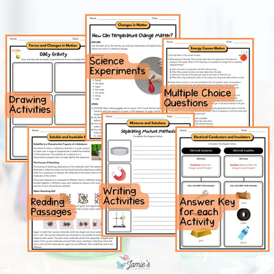 5th Grade Physical Science BUNDLE - NGSS Aligned Activities & Answer Key