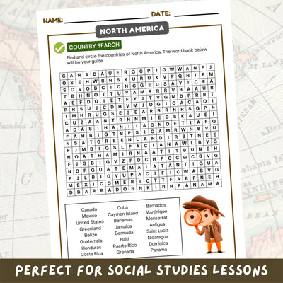 FREE Geography Word Search Social Studies