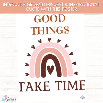 FREE Growth Mindset Poster Motivational Boho Classroom Decor