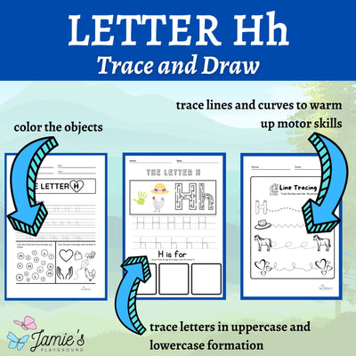 Alphabet Tracing & Writing Activity | Handwriting Practice Worksheet - Letter H