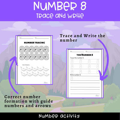 Number Tracing & Writing Activity | Number Formation Trace & Write - Number 8