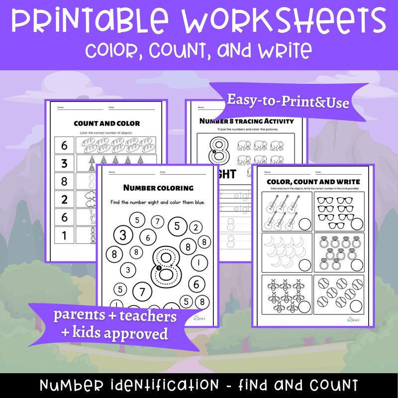 Number Tracing & Writing Activity | Number Formation Trace & Write - Number 8