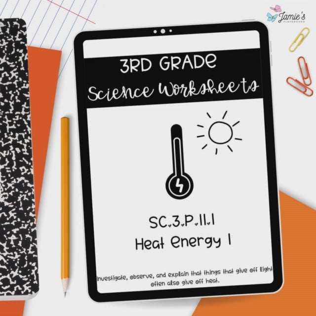 Heat Energy Activity & Answer Key 3rd Grade Physical Science