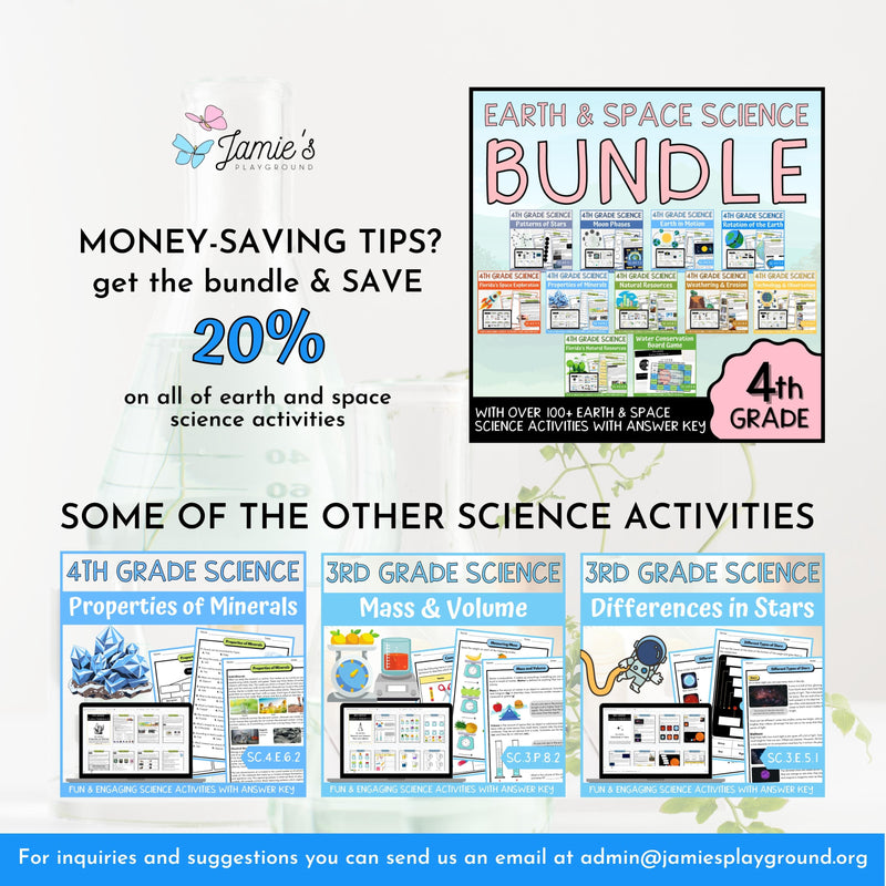 Rotation of the Earth Activity & Answer Key 4th Grade Earth & Space Science