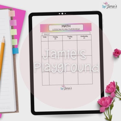 FREE Editable Weekly Lesson Plan Template in Word | Rainbow theme