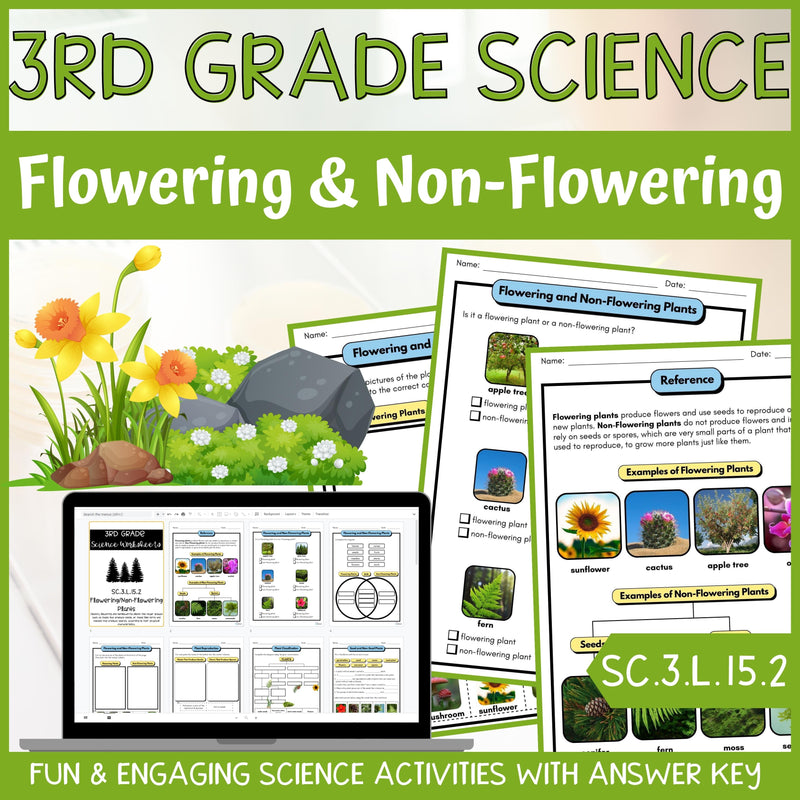 Classifying Plants Activity & Answer Key 3rd Grade Life Science