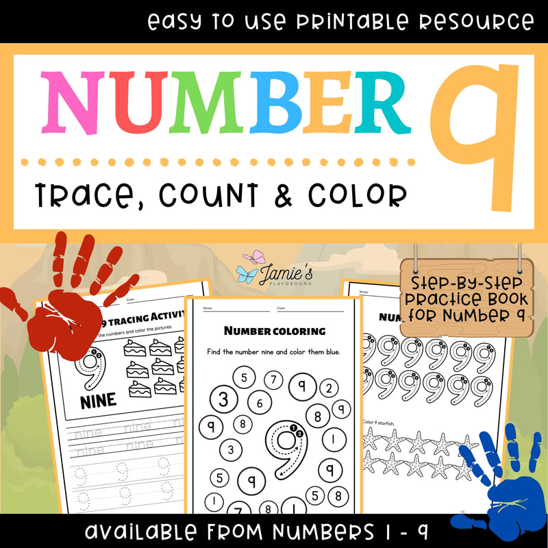 Number Tracing & Writing Activity | Number Formation Trace & Write - Number 9