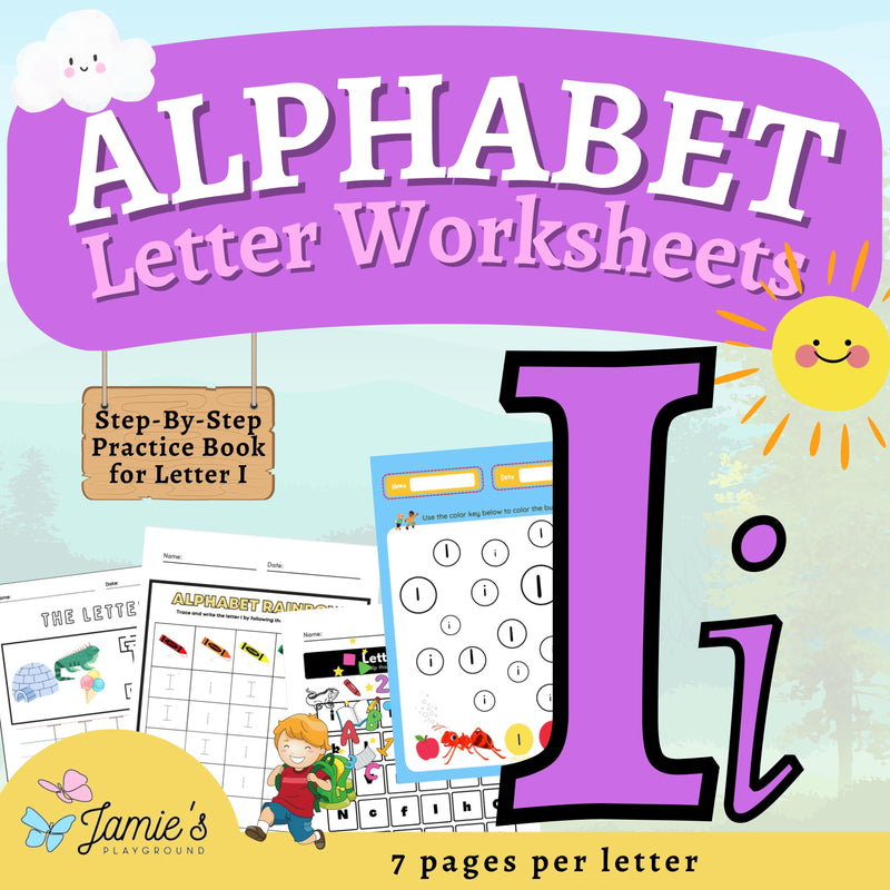 Alphabet Tracing & Writing Activity | Handwriting Practice Worksheet - Letter I