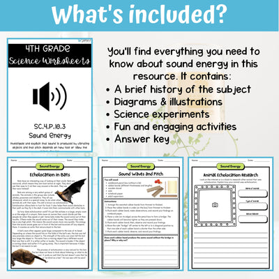 Sound Energy Activity & Answer Key 4th Grade Physical Science