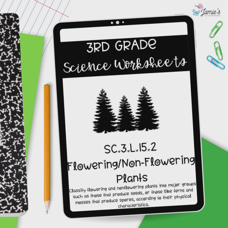 Classifying Plants Activity & Answer Key 3rd Grade Life Science