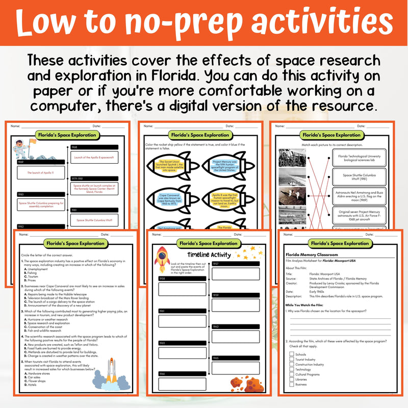 Space Exploration Activity & Answer Key 4th Grade Earth & Space Science