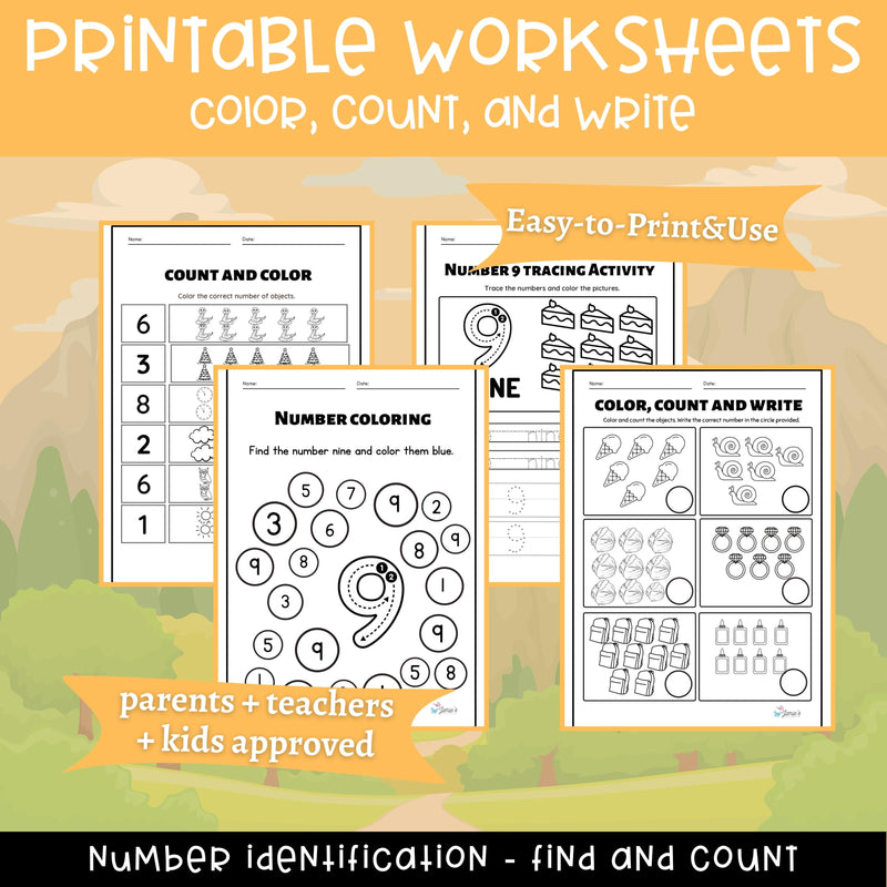 Number Tracing & Writing Activity | Number Formation Trace & Write - Number 9