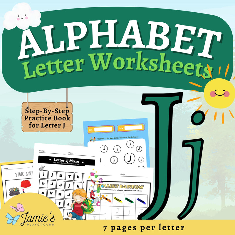 Alphabet Tracing & Writing Activity | Handwriting Practice Worksheet - Letter J