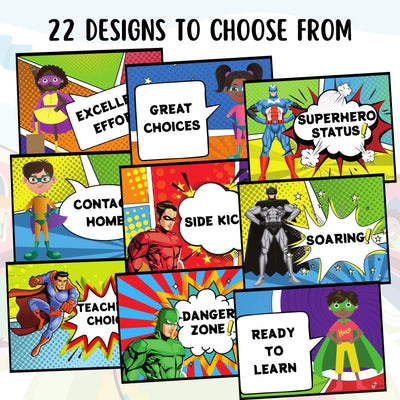 Student Daily Behavior Charts - EDITABLE Superhero Classroom Behavior Management