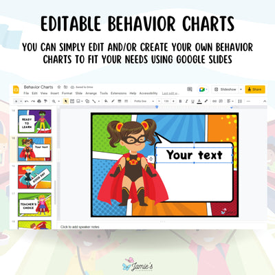 Student Daily Behavior Charts - EDITABLE Superhero Classroom Behavior Management