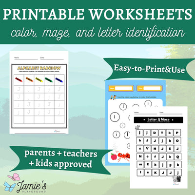 Alphabet Tracing & Writing Activity | Handwriting Practice Worksheet - Letter J