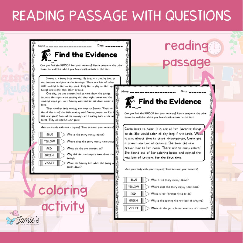 Characters, Settings, & Events in a Story - Standards Based Reading Assessments