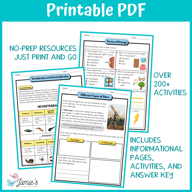 3rd Grade Science Units | Reading Passages and Activities Bundle | NGSS Aligned