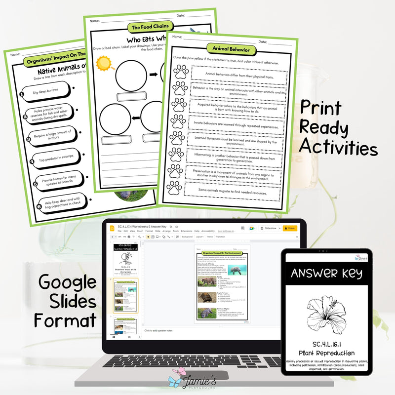 4th Grade Life Science BUNDLE - NGSS Aligned Activities & Answer Key