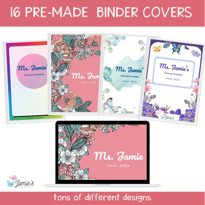 Editable Binder Covers for Teacher Binder and Planner | Colorful