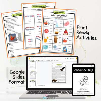 4th Grade Physical Science BUNDLE - NGSS Aligned Activities & Answer Key