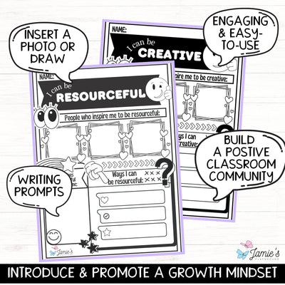 Growth Mindset Writing Activity 1 - Writing Prompts & Reflection Journal