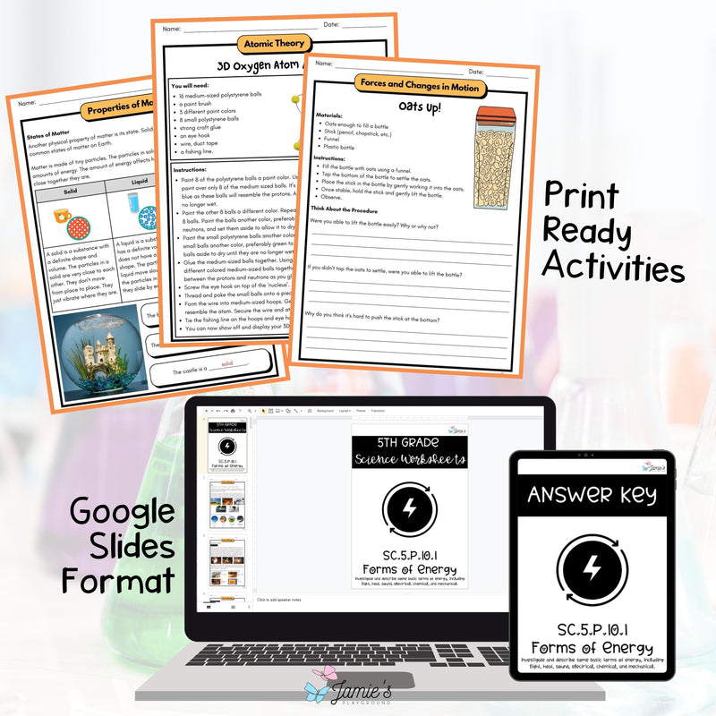 5th Grade Physical Science BUNDLE - NGSS Aligned Activities & Answer Key