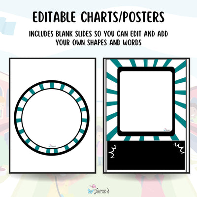 2D Shape Charts/Posters - Superhero Print & Digital Classroom Decoration Set