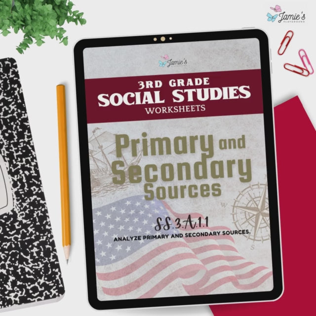 Primary and Secondary Sources Activity & Answer Key 3rd Grade Social Studies