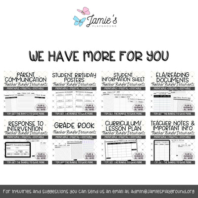 Editable Binder Documents for Teacher Binder and Planner | Birthday Posters - Black & White theme