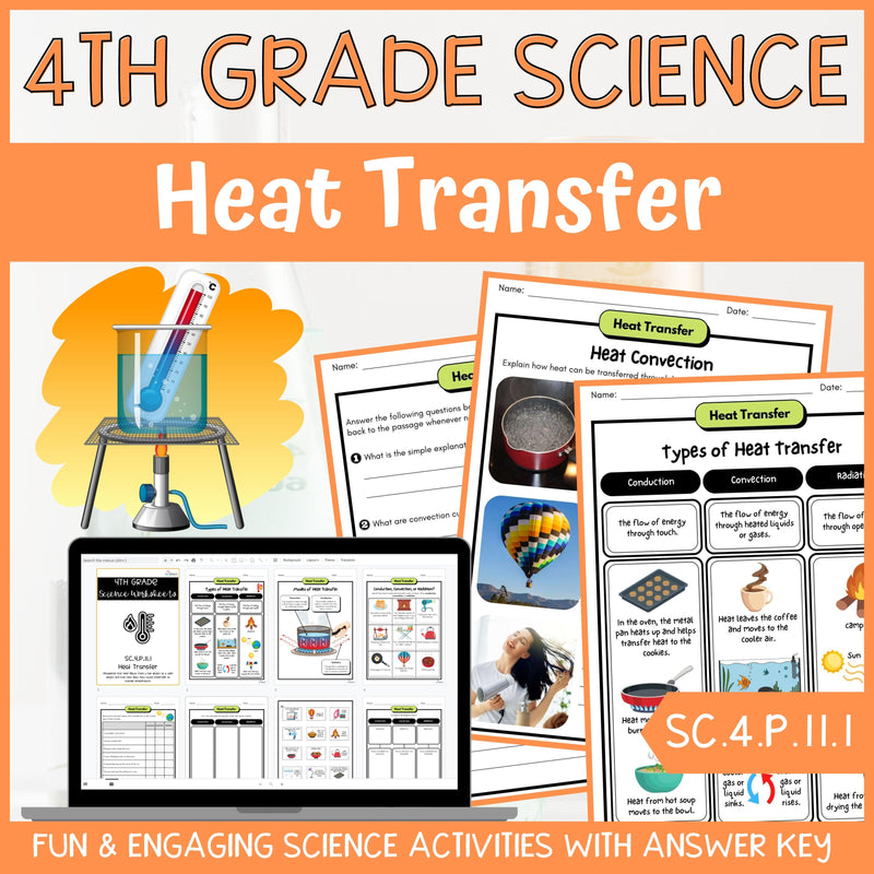 Heat Transfer Activity & Answer Key 4th Grade Physical Science