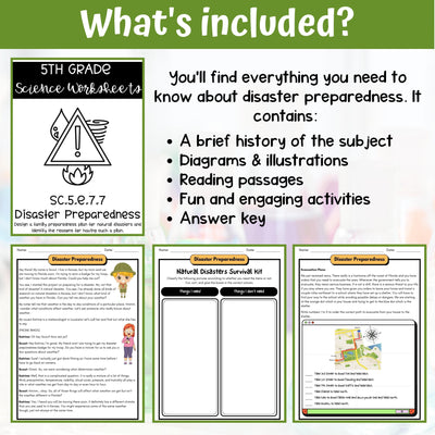 Emergency Preparedness Activity & Answer Key 5th Grade Earth Science