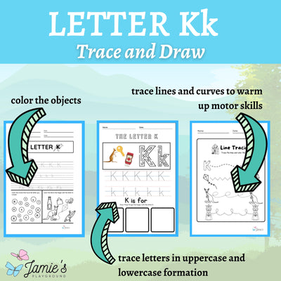 Alphabet Tracing & Writing Activity | Handwriting Practice Worksheet - Letter K