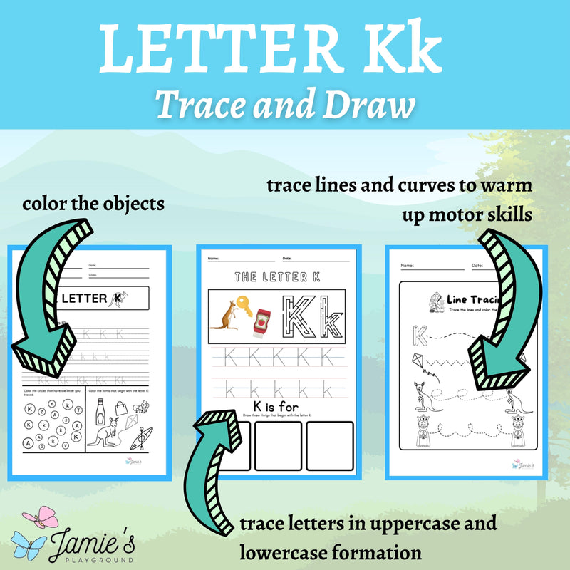 Alphabet Tracing & Writing Activity | Handwriting Practice Worksheet - Letter K