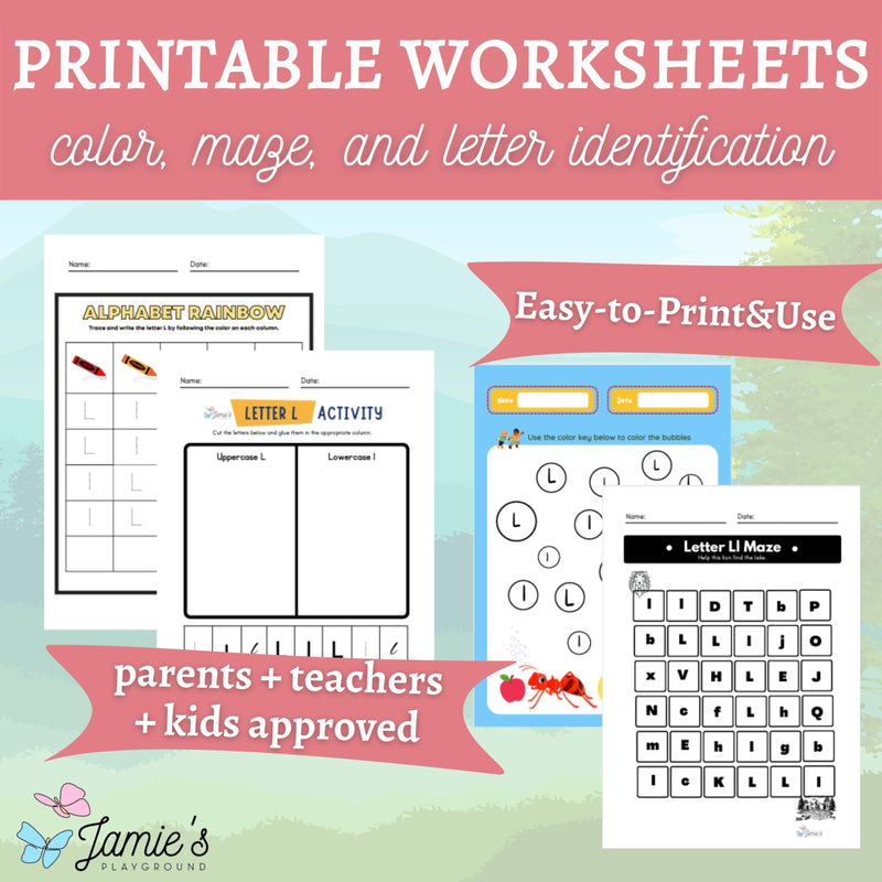 Alphabet Tracing & Writing Activity | Handwriting Practice Worksheet - Letter L